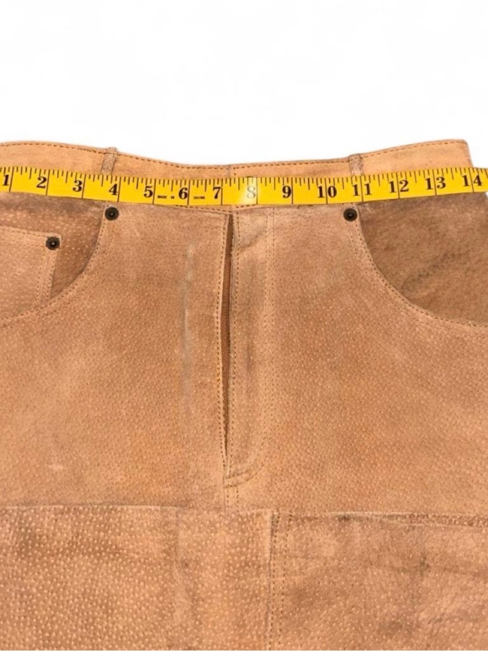 Venezia Leather Midi Skirt in Camel Brown - Picture 4 of 5